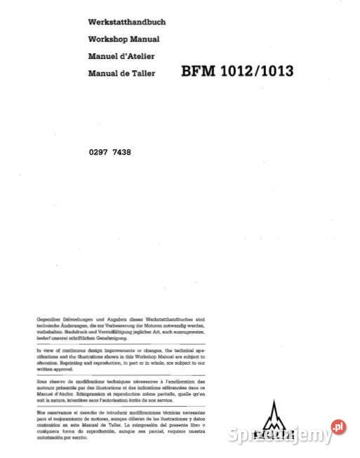 Deutz BFM 1012 1013 instrukcja napraw i obsługi Kielce