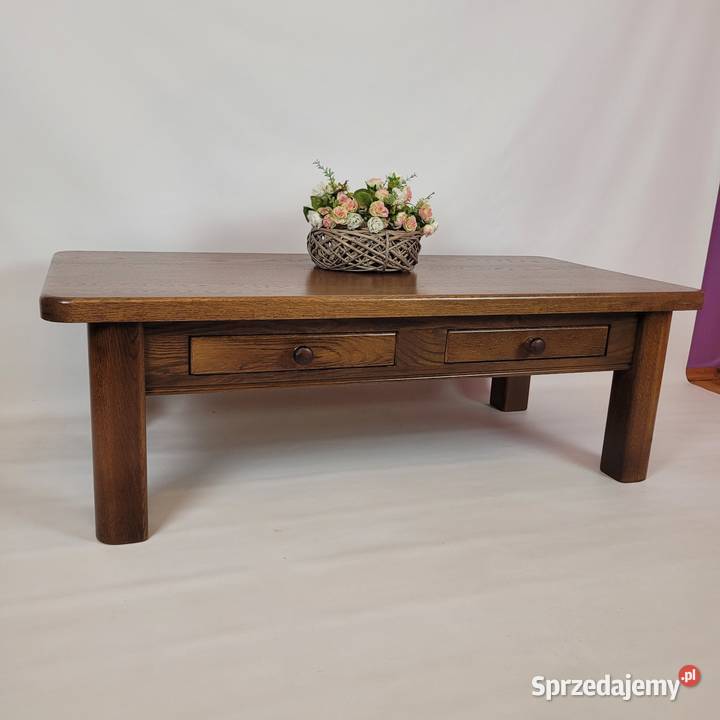 Piękna dębowa ława z szufladami Białogard