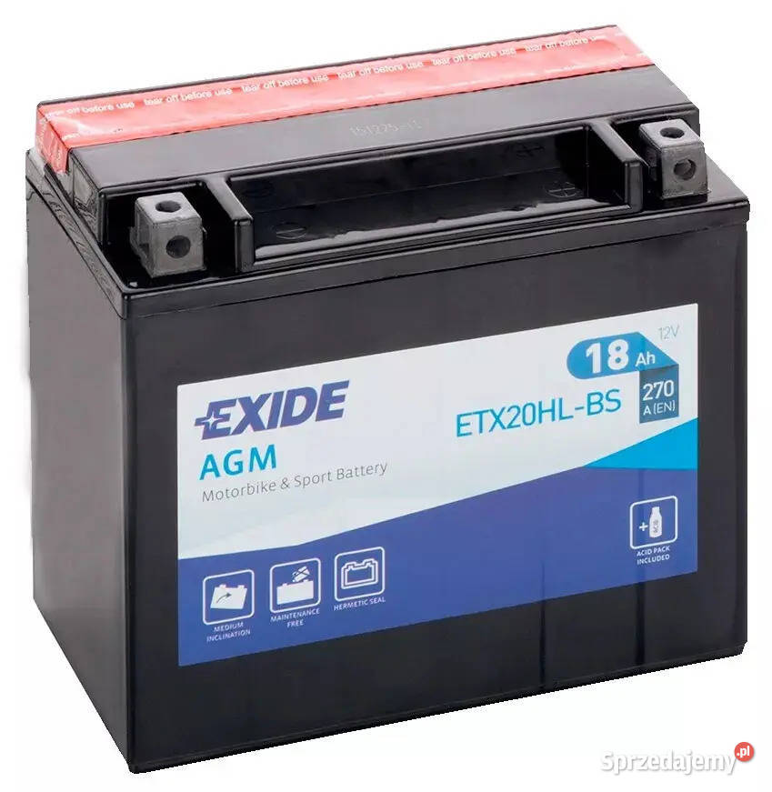 Akumulator motocyklowy EXIDE ETX20HLBS YTX20HLBS Gdańsk