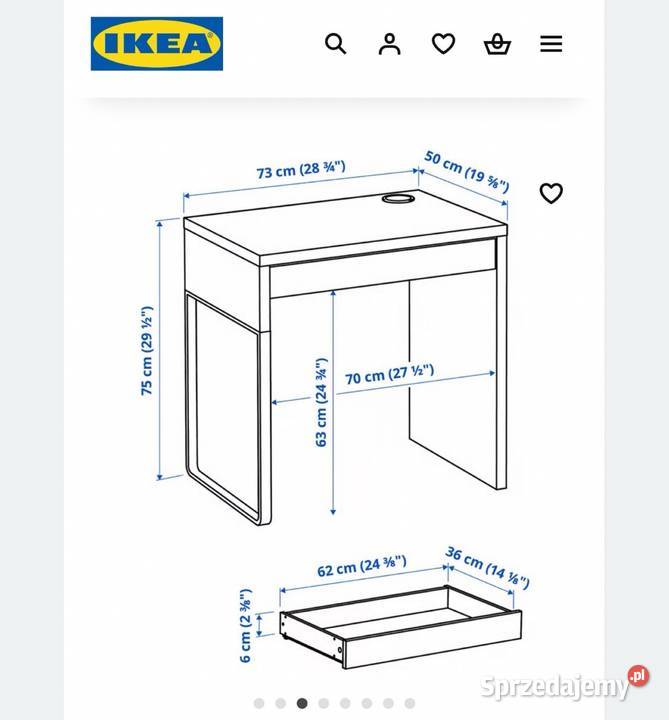 Fajne zgrabne biurko Ikea Micke krzesło do