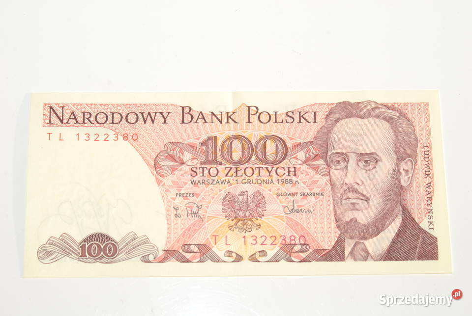 Stary banknot 100 złotych Waryński 1988 antyk Cieszyn