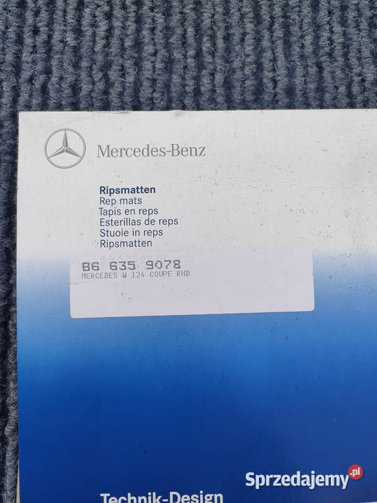 Dywaniki OE rypsowe Mercedes W124 Coupe C124 RHD Bolewice sprzedam