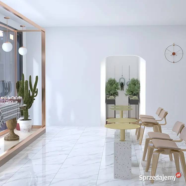 Gres polerowany 60x60 BIAŁY MARMUR WYSOKI POŁYSK