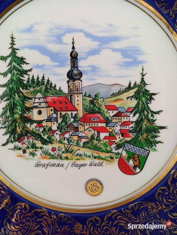 Talerz dekoracyjny do zawieszenia Porcelana i szkło Zielona Góra