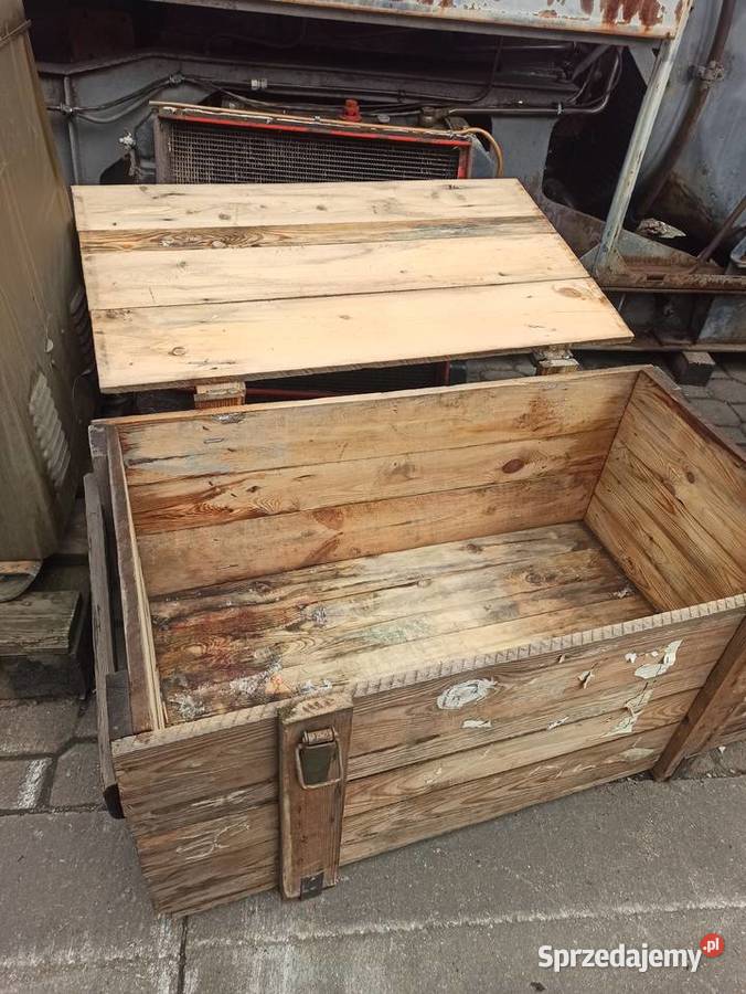 Drewniana skrzynia wojskowa 76x 55x 36 Skierniewice