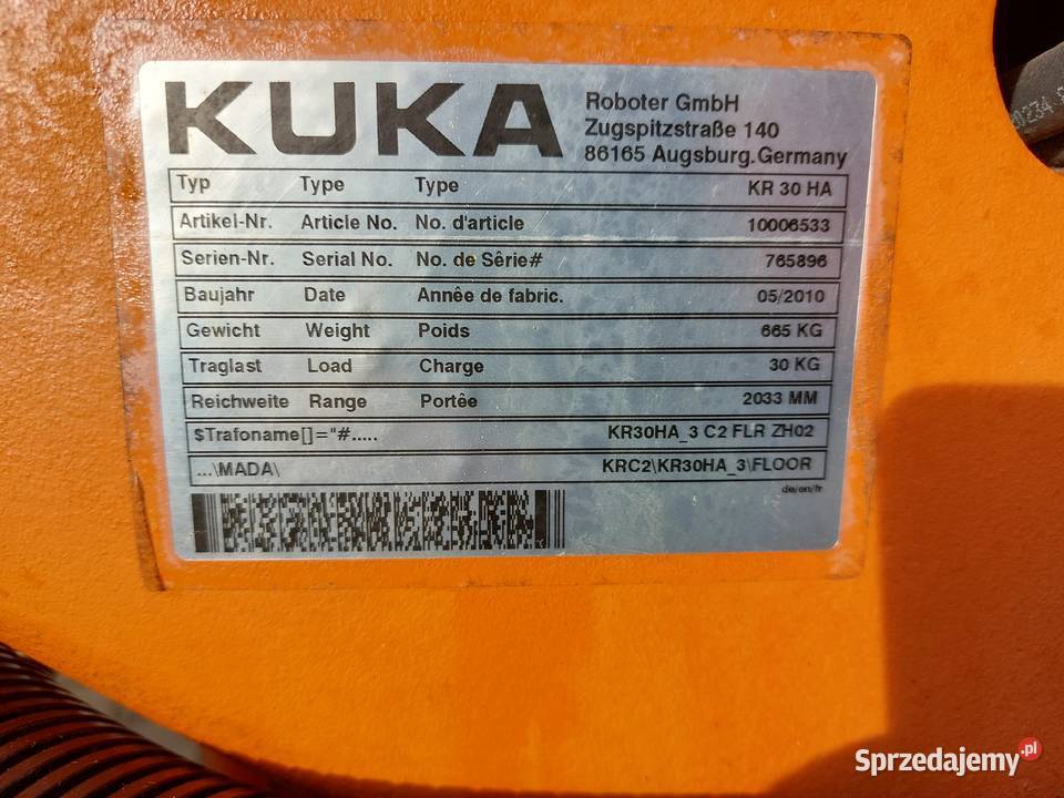 Robot przemysłowy KUKA KR30 szafa KRC2 ED05 lubuskie Gorzów Wielkopolski
