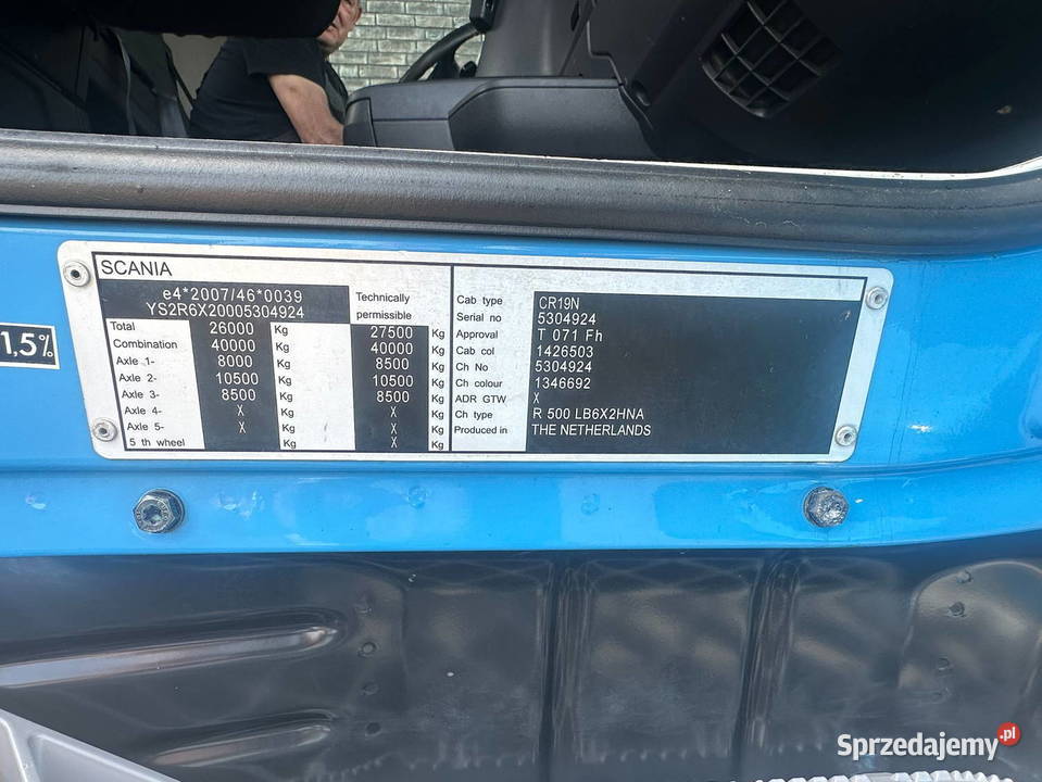 Hakowiec Eur 6 Scania R 500 Warszawa