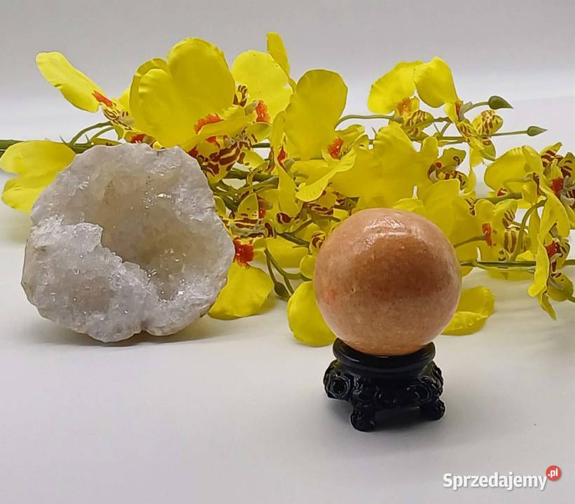 Piękna Pomarańczowa Kula z naturalnego marmuru Olsztyn