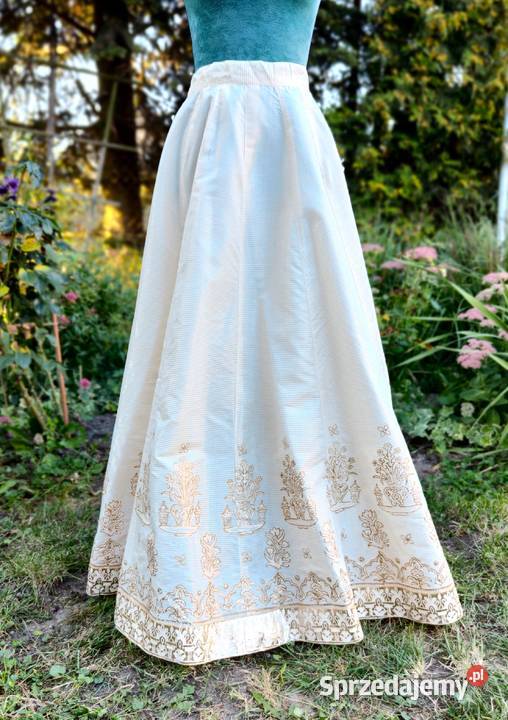 Indyjski komplet XXL 44 beżowy złoty malowany żółty/złoty Szczecin