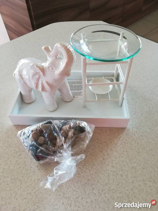 Lampka zapachowa dekoracja ozdoba słoń ceramika