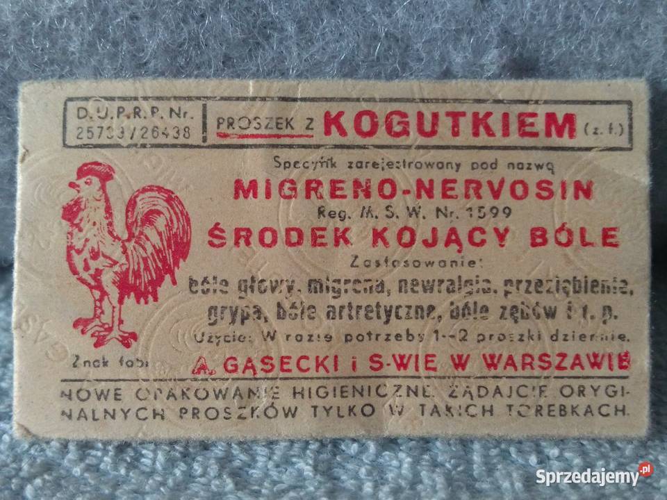 Proszek z kogutkiem MigrenoNervosin A Gąsecki Warszawa