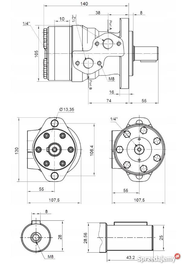 Silnik Hydrauliczny 50 3 GR2 Mocowanie Kołnierz Solec Kujawski