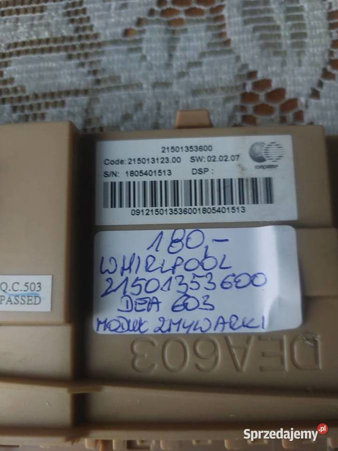 WHIRLPOOL 21501353600 DEA 603 MODUŁ ZMYWARKI małopolskie Nowy Sącz