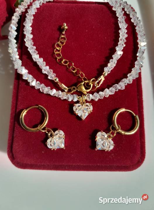 Naszyjnik komplet z austriackim kryształem Kozienice sprzedam