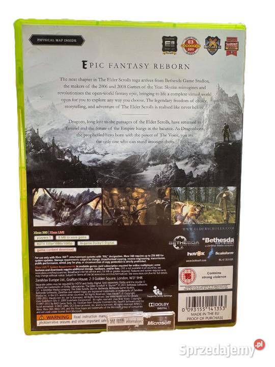 Gra Skyrim The Elder Scrolls V Skyrim Xbox 360 warmińsko-mazurskie Elbląg
