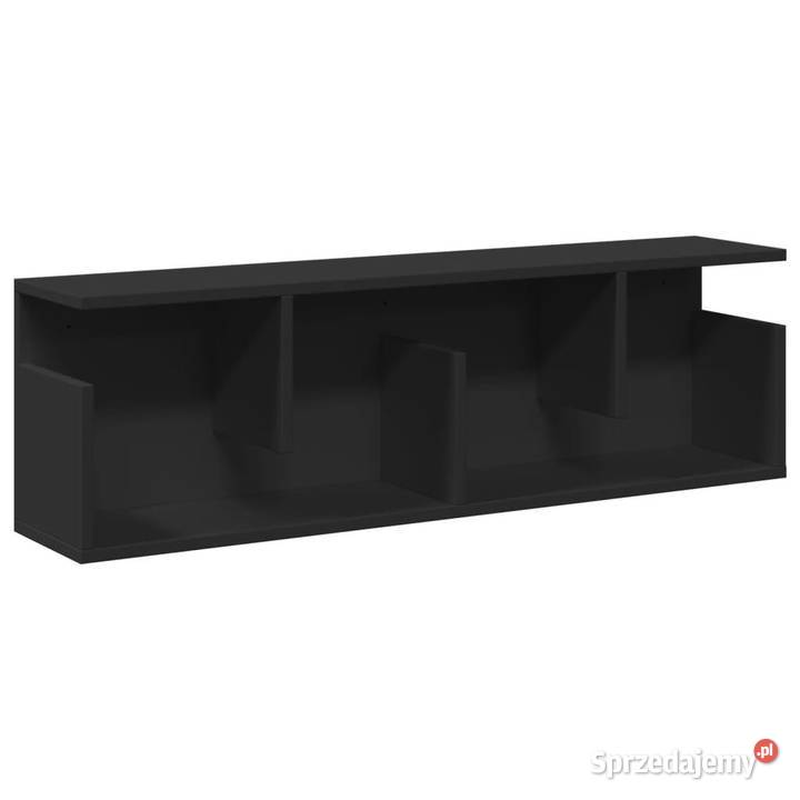 Półka ścienna 100x20x30 czarna materiał Warszawa