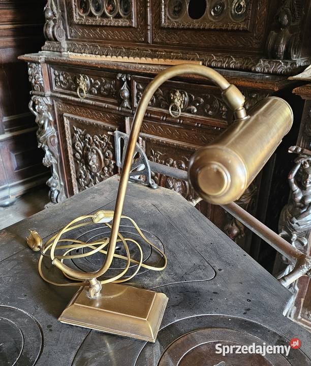 Stylowa mosiężna lampka gabinetowa LAMPEX Wałbrzych