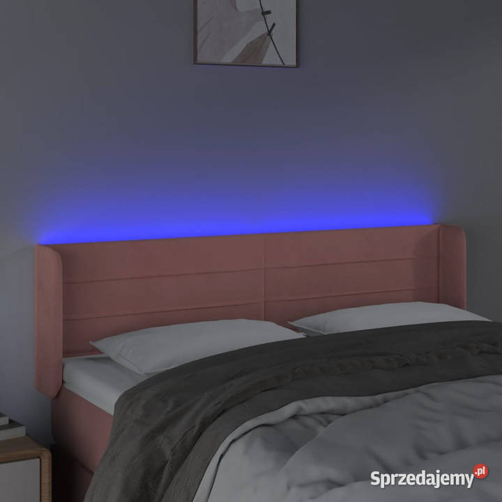Zagłówek do łóżka z LED różowy 147x16x7888 mazowieckie Warszawa sprzedam