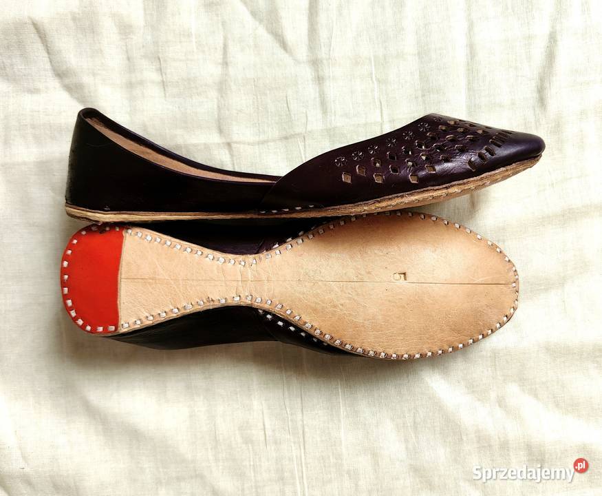 Fioletowe skórzane buty balerinki 37 skóra Szczecin sprzedam