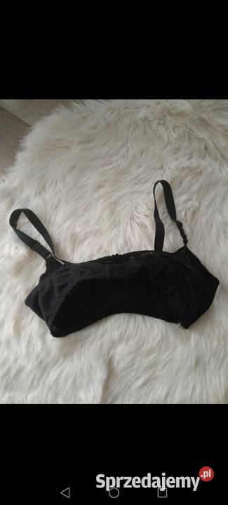 Biustonosz damski czarny koronka kwiaty 80C 80cm Krosno sprzedam