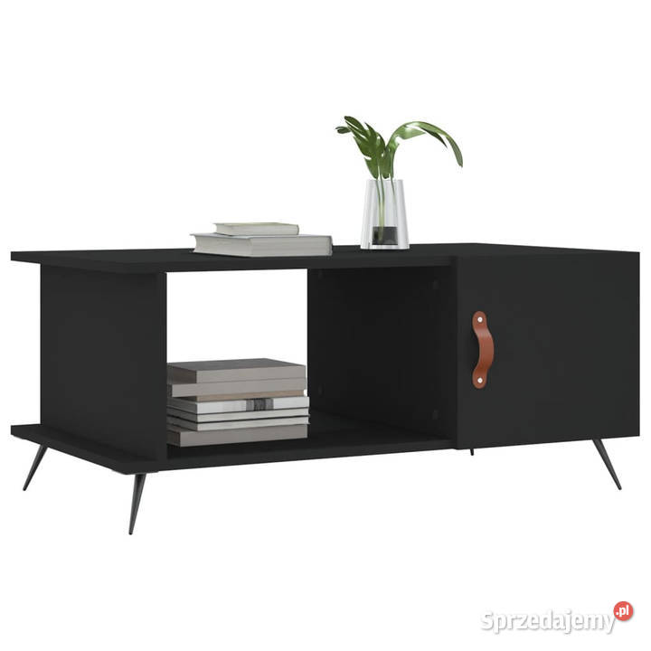 Stolik kawowy czarny 90x50x40 materiał