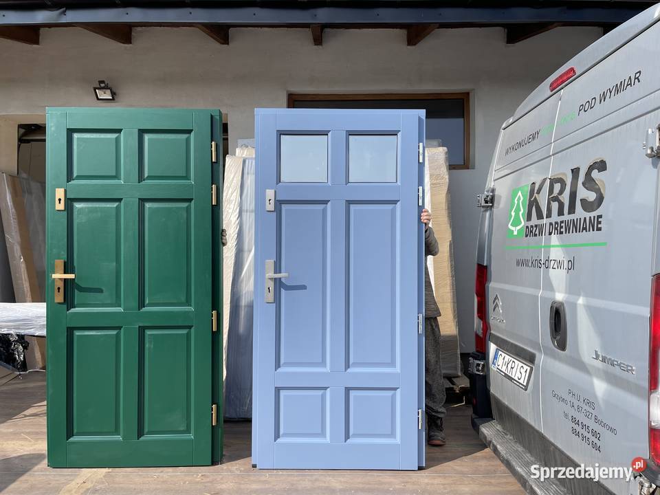 Drzwi drewniane zewnętrzne 300 wzorów w dowolnym kujawsko-pomorskie Grzybno
