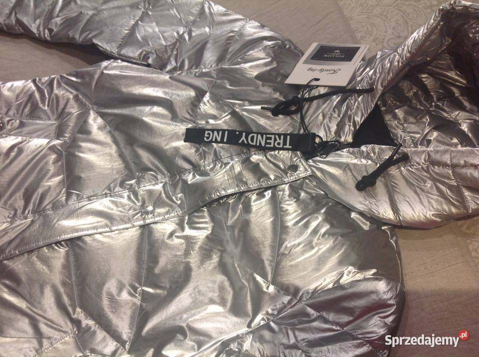Kurtka Płaszcz Dwustronny Damski r L Srebrna lubuskie Nowa Sól sprzedam