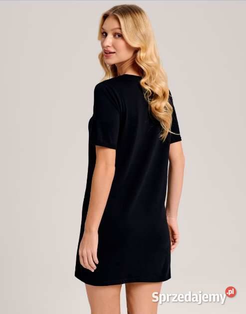 czarna piżama koszula nocna sinsay xs 34 100