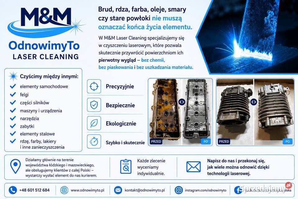 Czyszczenie laserowe laser pulsacyjny Możliwy