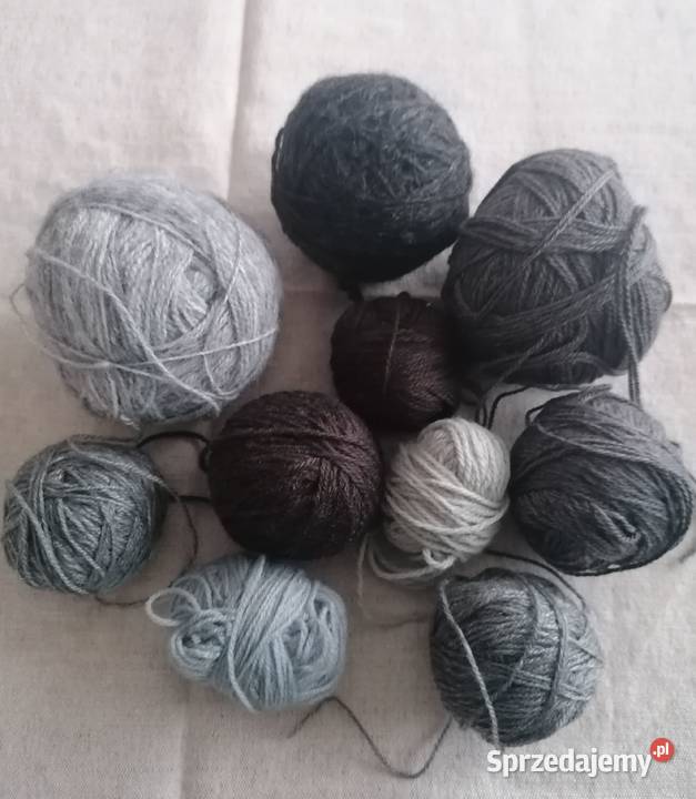 Włóczka w kolorze szarości jasnej do ciemnej łódzkie Łódź sprzedam