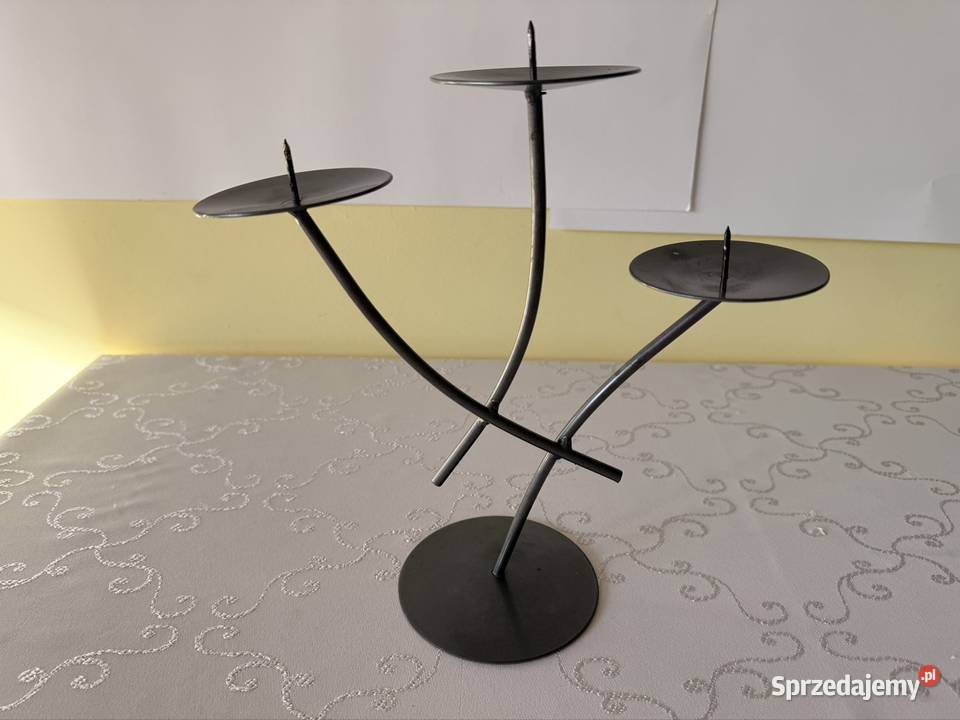 Metalowy świecznik na 3 świece Vintage elegancki Czerwionka-Leszczyny