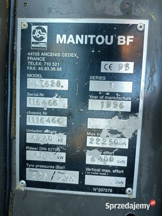 Ładowarka teleskopowa MANITOU MLT 628 4x4 Racibórz