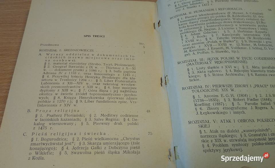 Zabytki języka polskiego na Śląsku Stanisław Rok wydania 1948 pomorskie