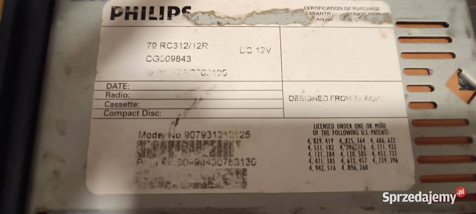Philips RC 312 Radio samochodowe Radioodtwarzacze Kalisz