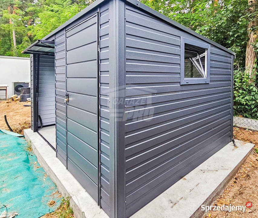 Garaż blaszany 45x4m Brama uchylna drzwi 2x okno Sprzedaż świętokrzyskie Ostrowiec Świętokrzyski