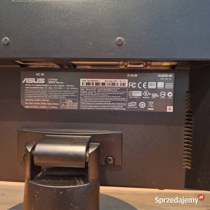 Monitor ASUS VW192DR LCD wielkopolskie Poznań