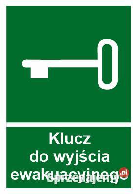 Naklejka BHP klucz do wyjścia ewakuacyjnego Kamionna
