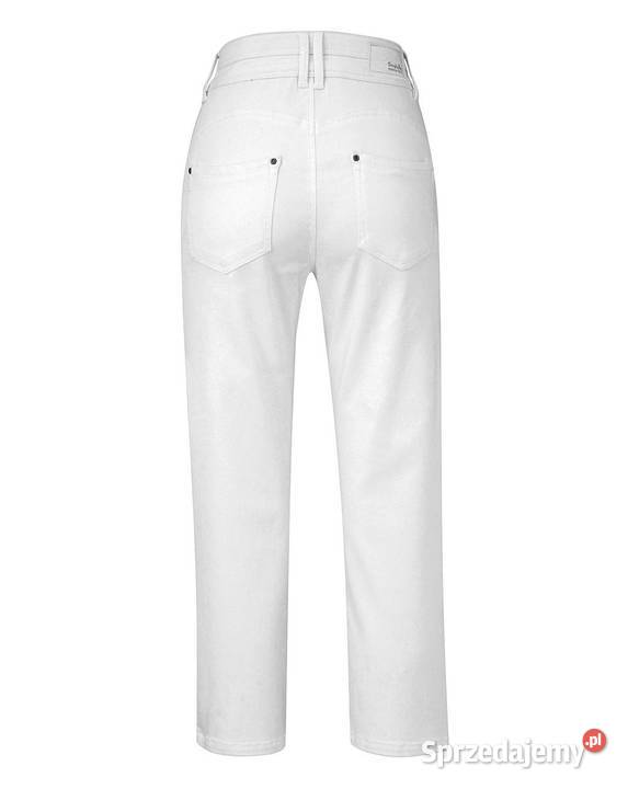 42 Spodnie Jeansy Simply Be białe Denim Bez wzoru