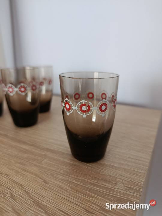 Brązowe kieliszki do wódki likieru Porcelana i szkło Stalowa Wola