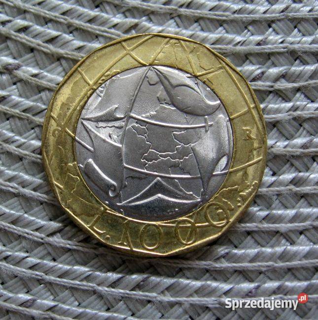 Włochy 1000 Lirów 1997r Mapa Zjednoczeniu