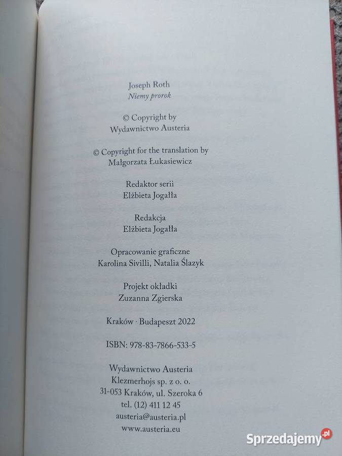 Niemy prorok Joseph Roth Kraków