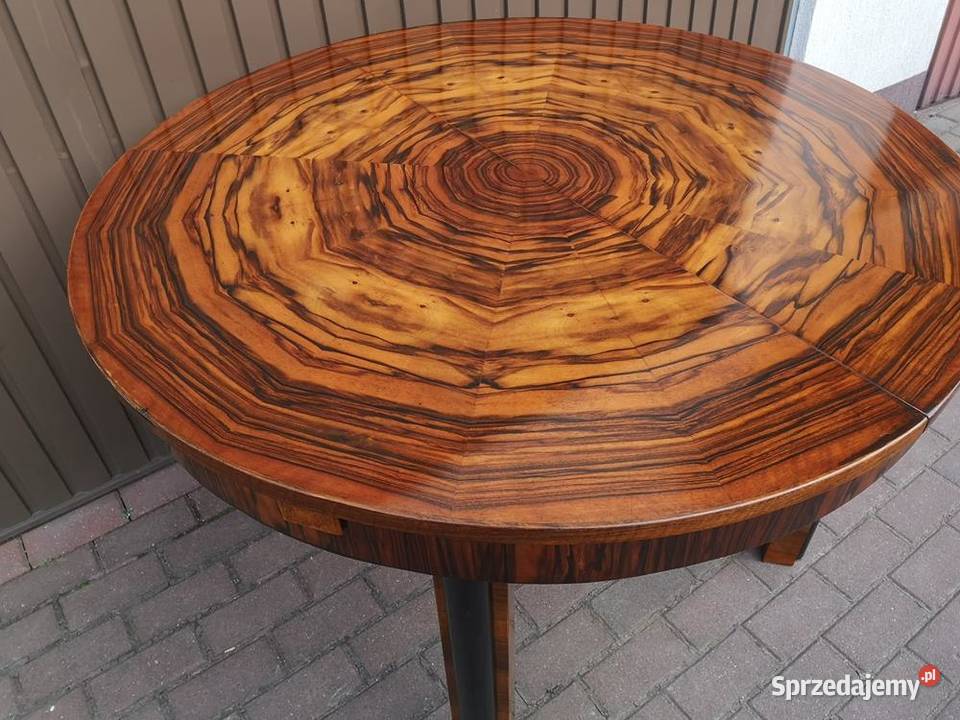 Stół ArtDeco 113 Okrągły Orzech Politura Antyk