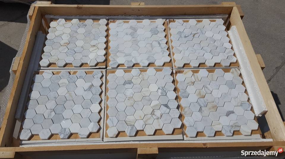 MOZAIKA KAMIENNA BIANCO CALACATTA GOLD PLASTRY Bielawa