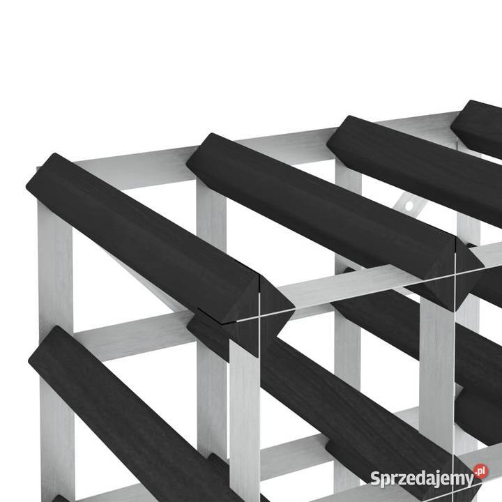 vidaXL Stojak na 12 butelek wina czarny lite Warszawa