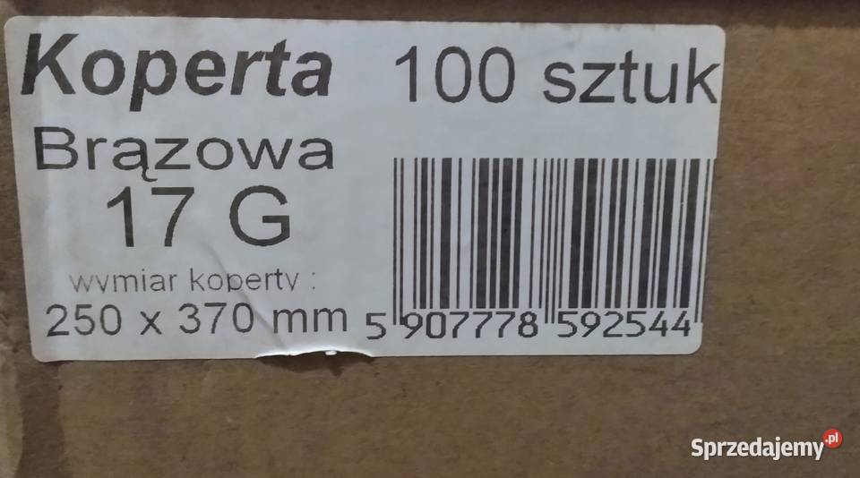 100 Brązowych Kopert Bąbelkowych 250 x 370mm kujawsko-pomorskie Toruń sprzedam