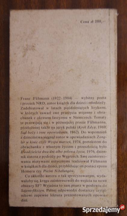 Franz Fuhman SajensFikszen Rok wydania 1988 lubelskie sprzedam
