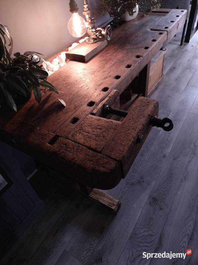 Industrialny rustykalny stół stolarski renowacji 60cm Tuszyn