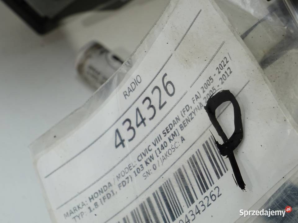 RADIO HONDA CIVIC VIII 39100SNAG620M1 ODTWARZACZ