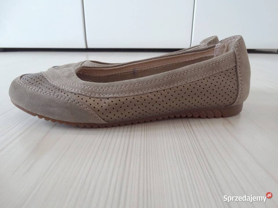 Buty Skórzane Skóra Naturalna Półbuty Baleriny Łomża