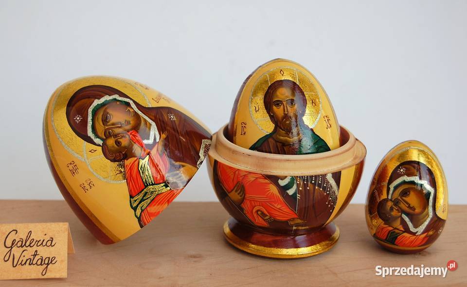 Jajko rosyjskie pisanka ikona Matka Boża Lublin